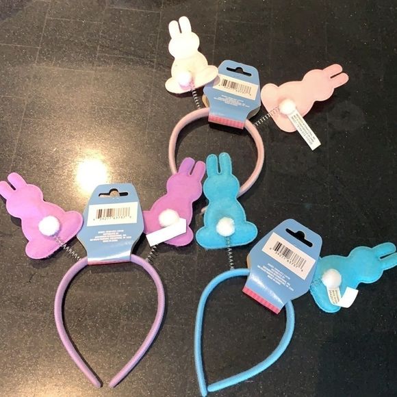 Set of 3 rabbit headbands - pink, purple, blue - Picture 5 of 5